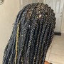 Medium French curl box braids