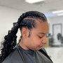 Small straight back feed in braids