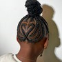 Stitch braids into a ponytail w/ Goddess extensions