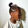 Stitch braids into a ponytail w/ Goddess extensions