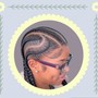 Cornrows/boho half and half feed in