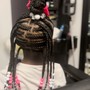 Swoop with 2 braided ponytails