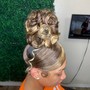 Bridal Party Updo, quickweave,Sewin/basic makeup??