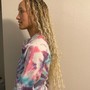 Cornrow ponytail with curly full  Style