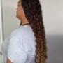 Cornrow ponytail with curly full  Style