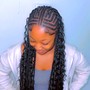 Natural hair braided with weave at the ends