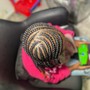 Kids ponytail cornrow with curly end(hair included)