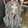 Loc retwist (passes ear above shoulder)