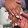 Short freestyle full set w full set acrylic toes