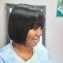 Virgin Relaxer+Style (Neck Length Hair)