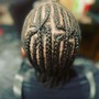 Feed in cornrows with braiding hair