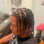 Half up half down braids