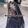 Knotless braids over locs