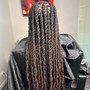 Large Boho Knotless Braids, Mid-Back