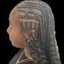 Small Cornrows w/weave-lemonade braids