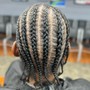 2 Braids with hair added in