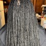 Butt length s/medium knotless braids