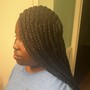 Butt length s/medium knotless braids