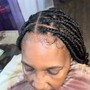 Medium invisible locs w/weave