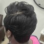 Updo on relaxed hair