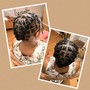 Natural updo with hair added kids