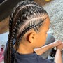 Feed in cornrows with braiding hair