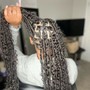 Large boho knotless braids butt length