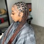 Stitch braids w/bun