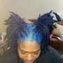 Loc retwist style and color