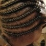 Straight back Cornrows (6 Braids)