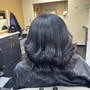 Silk press with keratin treatment