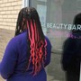 Back Peek-a-boo Color Blend - Adult Medium Knotless Braids/Lower Back + Hair Included