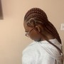 6 straight back braids with design