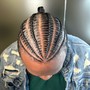 Stitch Cornrows  into ponytail