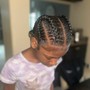 Small Straight Back Cornrows