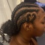 Kids knotless Braids w/curls or beads