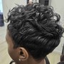 Updo on relaxed hair