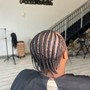 Straight back Cornrows 6-10