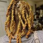 Invisible locs for women with hair added