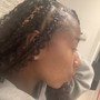 Half box braids/half updo braids/straight back