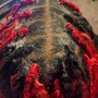 Box braids with curls at the end