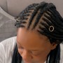 Human hair Micro Braids braided half way