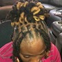 Medium Short Knotless Braids with curly ends