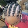 Feed-In Cornrows With Hair