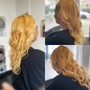 Bleach and Tone. Shampoo wrap curl ,   style.