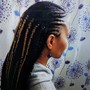 Medium Knotless Feed in Box Braids with Extensions Mid-Length-Waist