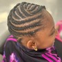 Kid's Braids with Design - Hair Added