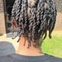 Box Braids men women and kids medium size box braids