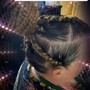 Braided updo ponytail