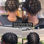 Men box or triangle part braids or twists